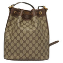 GUCCI GG Supreme Shoulder Bag PVC Beige Gold Auth yk19065-3