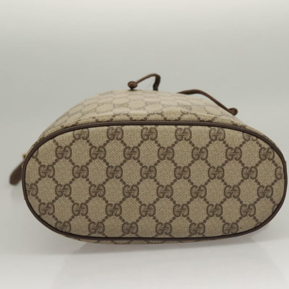 GUCCI GG Supreme Shoulder Bag PVC Beige Gold Auth yk19065