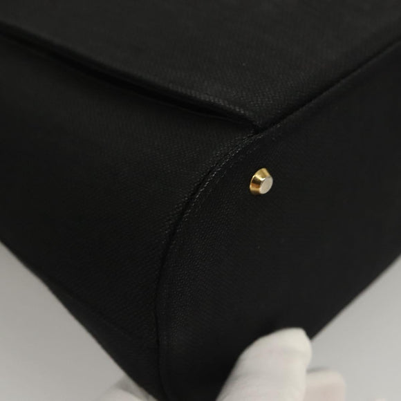 GIVENCHY Shoulder Bag Canvas Black Gold Auth yk19066