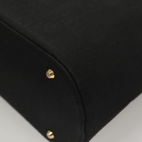 GIVENCHY Shoulder Bag Canvas Black Gold Auth yk19066