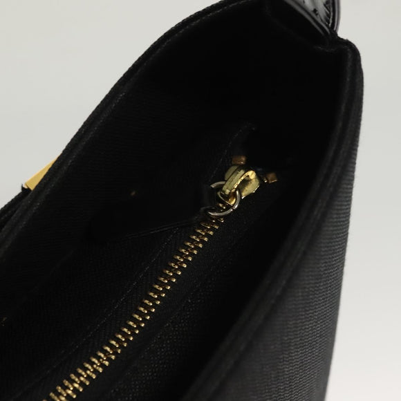GIVENCHY Shoulder Bag Canvas Black Gold Auth yk19066