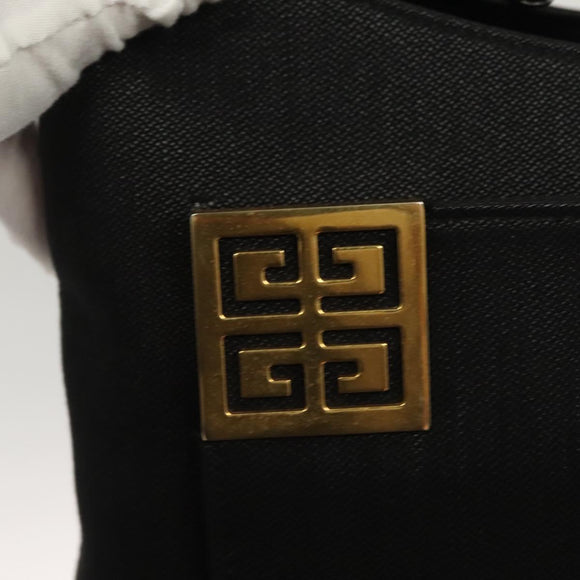 GIVENCHY Shoulder Bag Canvas Black Gold Auth yk19066