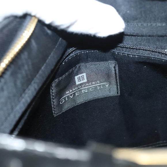 GIVENCHY Shoulder Bag Canvas Black Gold Auth yk19066