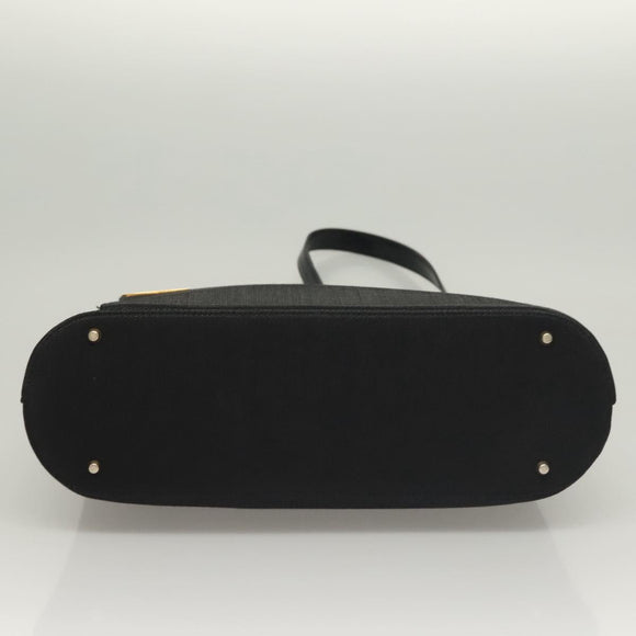 GIVENCHY Shoulder Bag Canvas Black Gold Auth yk19066