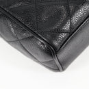 CHANEL Matelasse Shoulder Bag Caviar Skin Black Gold CC Auth yk19085A-13