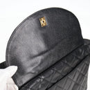 CHANEL Matelasse Shoulder Bag Caviar Skin Black Gold CC Auth yk19085A-16