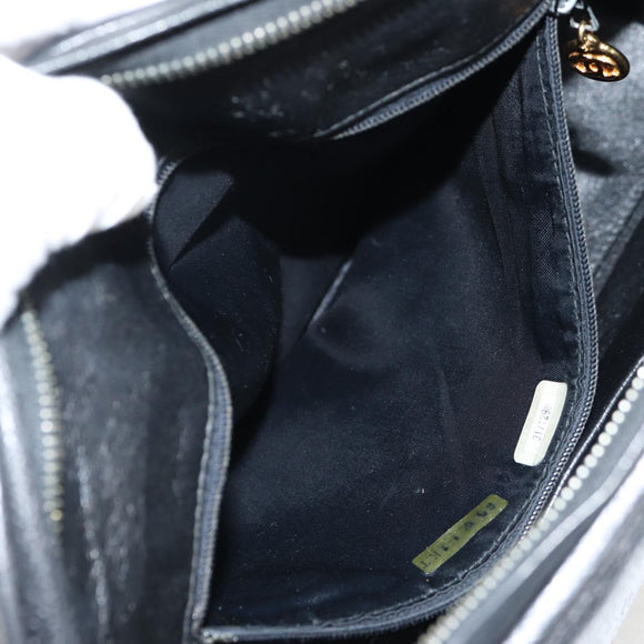 CHANEL Matelasse Shoulder Bag Caviar Skin Black Gold CC Auth yk19085A