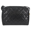 CHANEL Matelasse Shoulder Bag Caviar Skin Black Gold CC Auth yk19085A-3