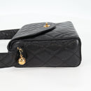CHANEL Matelasse Shoulder Bag Caviar Skin Black Gold CC Auth yk19085A-4