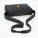 CHANEL Matelasse Shoulder Bag Caviar Skin Black Gold CC Auth yk19085A-7