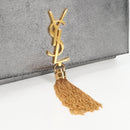 SAINT LAURENT Classic Kate Shoulder Bag Leather Gold Silver Auth yk19086-14