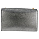 SAINT LAURENT Classic Kate Shoulder Bag Leather Gold Silver Auth yk19086-3