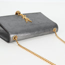 SAINT LAURENT Classic Kate Shoulder Bag Leather Gold Silver Auth yk19086-6