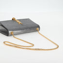 SAINT LAURENT Classic Kate Shoulder Bag Leather Gold Silver Auth yk19086-7