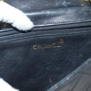 CHANEL Matelasse Chain Shoulder Bag Lamb Skin Black Gold CC Auth yk19087-21