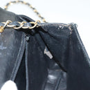 CHANEL Matelasse Chain Shoulder Bag Lamb Skin Black Gold CC Auth yk19087-22