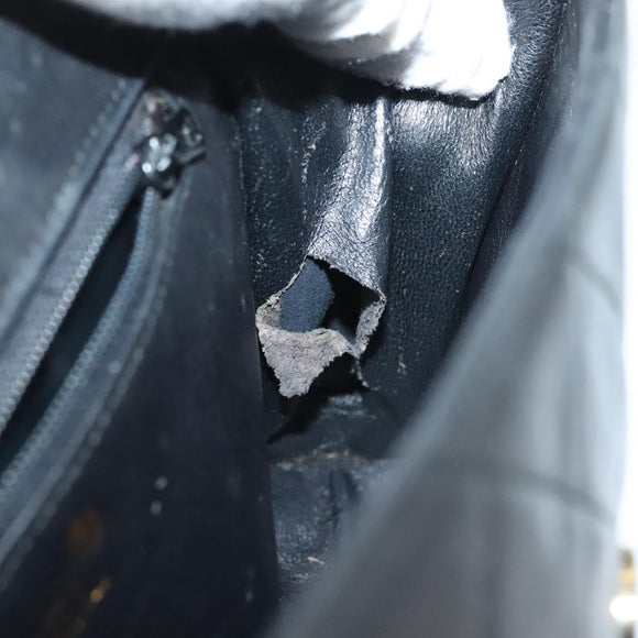 CHANEL Matelasse Chain Shoulder Bag Lamb Skin Black Gold CC Auth yk19087