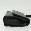 CHANEL Matelasse Chain Shoulder Bag Lamb Skin Black Gold CC Auth yk19087-3