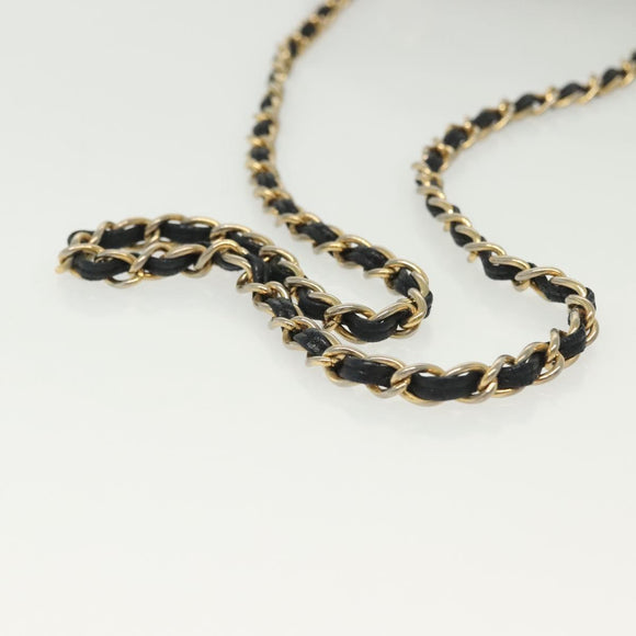 CHANEL Matelasse Chain Shoulder Bag Lamb Skin Black Gold CC Auth yk19087