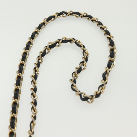 CHANEL Matelasse Chain Shoulder Bag Lamb Skin Black Gold CC Auth yk19087