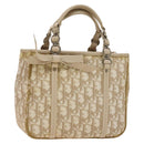 Christian Dior Trotter Canvas Romantic Chain Bag PVC Beige Silver Auth yk19092-1