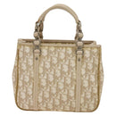 Christian Dior Trotter Canvas Romantic Chain Bag PVC Beige Silver Auth yk19092-2