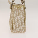 Christian Dior Trotter Canvas Romantic Chain Bag PVC Beige Silver Auth yk19092-3