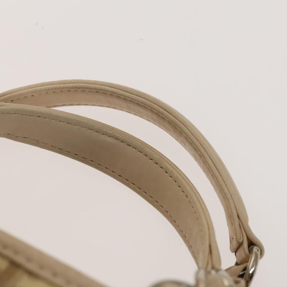 Christian Dior Trotter Canvas Romantic Chain Bag PVC Beige Silver Auth yk19092
