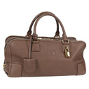 LOEWE Anagram Amazona 36 Hand Bag Leather Brown Gold Auth yk19099A-1