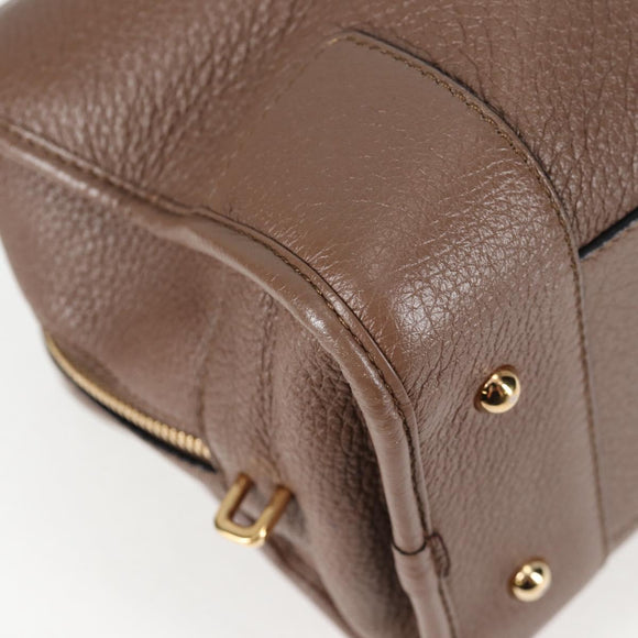 LOEWE Anagram Amazona 36 Hand Bag Leather Brown Gold Auth yk19099A