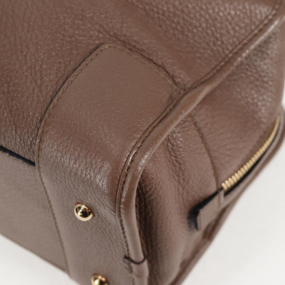 LOEWE Anagram Amazona 36 Hand Bag Leather Brown Gold Auth yk19099A