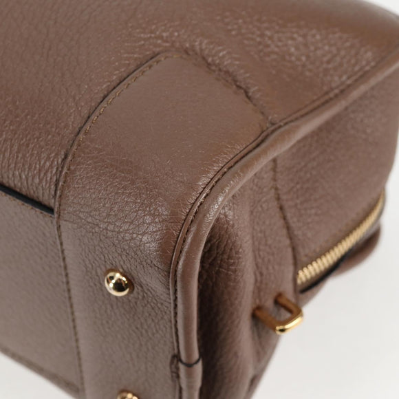 LOEWE Anagram Amazona 36 Hand Bag Leather Brown Gold Auth yk19099A