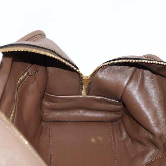 LOEWE Anagram Amazona 36 Hand Bag Leather Brown Gold Auth yk19099A