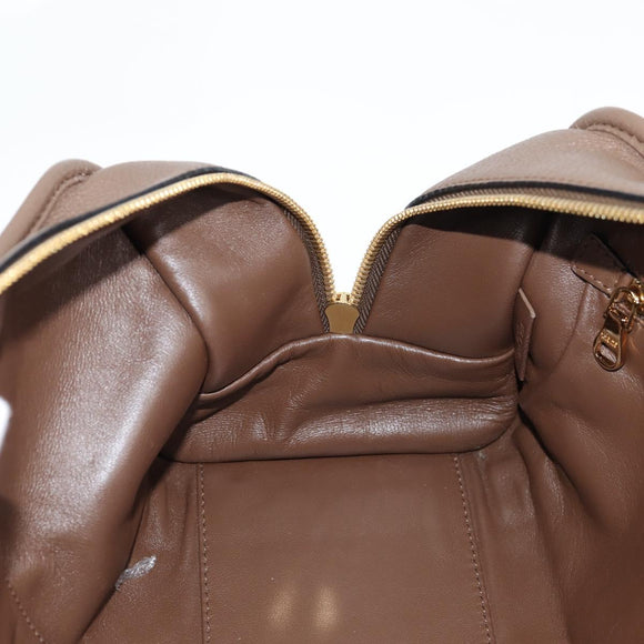 LOEWE Anagram Amazona 36 Hand Bag Leather Brown Gold Auth yk19099A