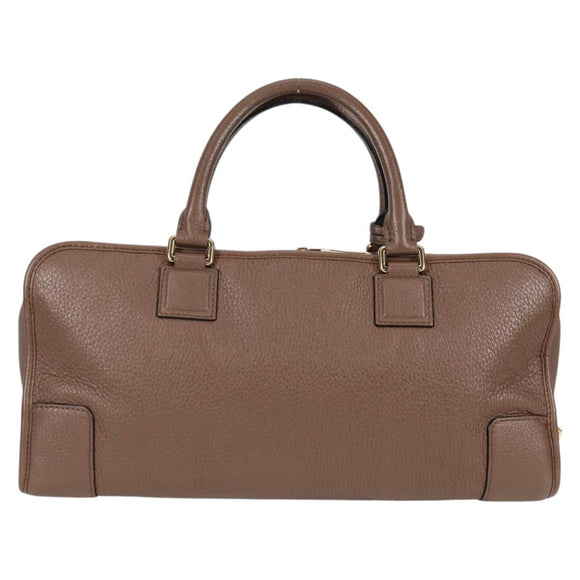LOEWE Anagram Amazona 36 Hand Bag Leather Brown Gold Auth yk19099A