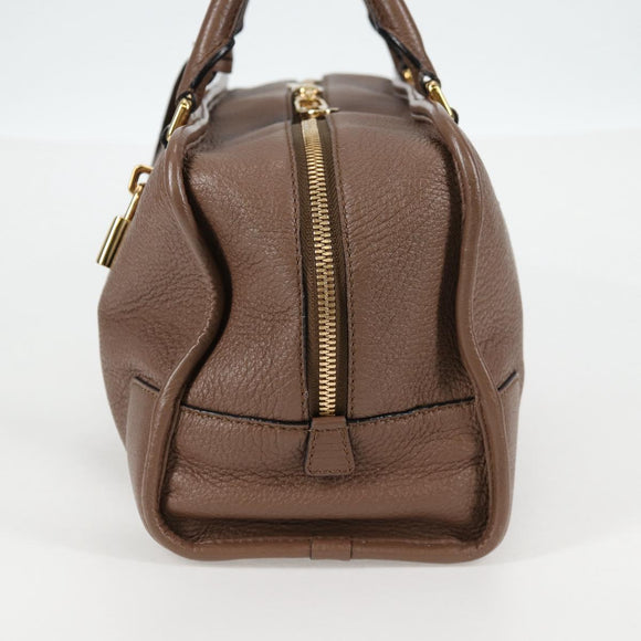 LOEWE Anagram Amazona 36 Hand Bag Leather Brown Gold Auth yk19099A