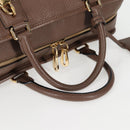 LOEWE Anagram Amazona 36 Hand Bag Leather Brown Gold Auth yk19099A-7