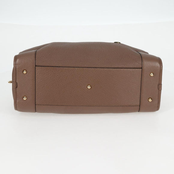 LOEWE Anagram Amazona 36 Hand Bag Leather Brown Gold Auth yk19099A