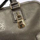 LOEWE Anagram Americana 28 Hand Bag Leather Gold Auth yk19108-17