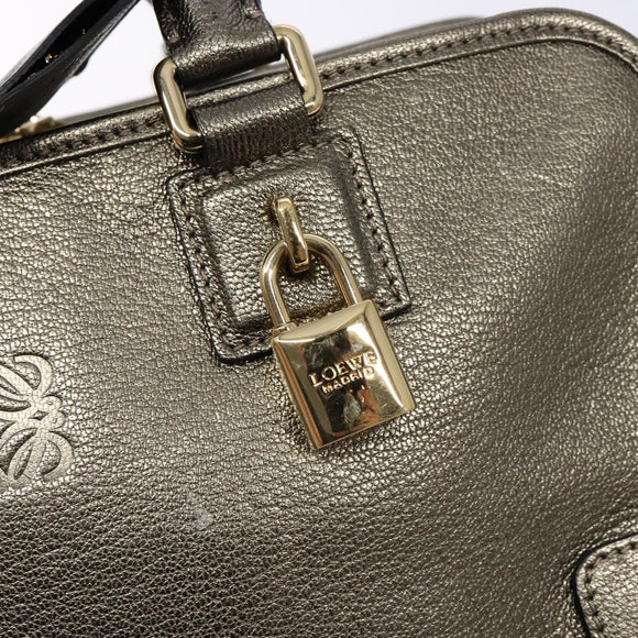 LOEWE Anagram Americana 28 Hand Bag Leather Gold Auth yk19108