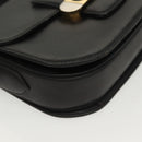 CELINE Horse Carriage Shoulder Bag Leather Black Gold Auth yk19109-10