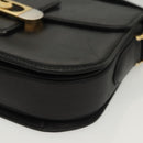 CELINE Horse Carriage Shoulder Bag Leather Black Gold Auth yk19109-14