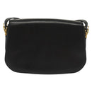 CELINE Horse Carriage Shoulder Bag Leather Black Gold Auth yk19109-3