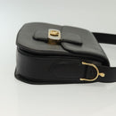 CELINE Horse Carriage Shoulder Bag Leather Black Gold Auth yk19109-3