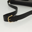 CELINE Horse Carriage Shoulder Bag Leather Black Gold Auth yk19109-7