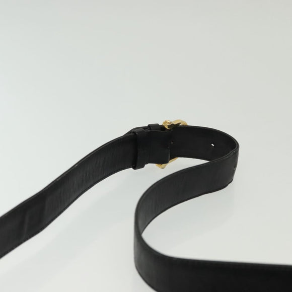 CELINE Horse Carriage Shoulder Bag Leather Black Gold Auth yk19109