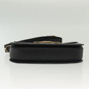 CELINE Horse Carriage Shoulder Bag Leather Black Gold Auth yk19109-9