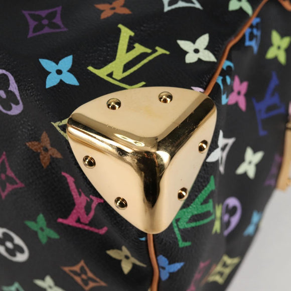 LOUIS VUITTON Monogram Multicolor Speedy 30 Hand Bag Black M92642 Auth yk19115A