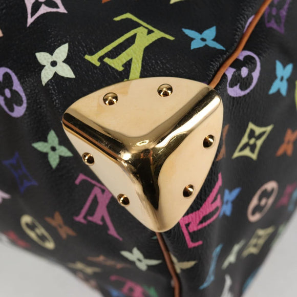 LOUIS VUITTON Monogram Multicolor Speedy 30 Hand Bag Black M92642 Auth yk19115V