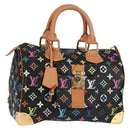 LOUIS VUITTON Monogram Multicolor Speedy 30 Hand Bag Black M92642 Auth yk19115V-1